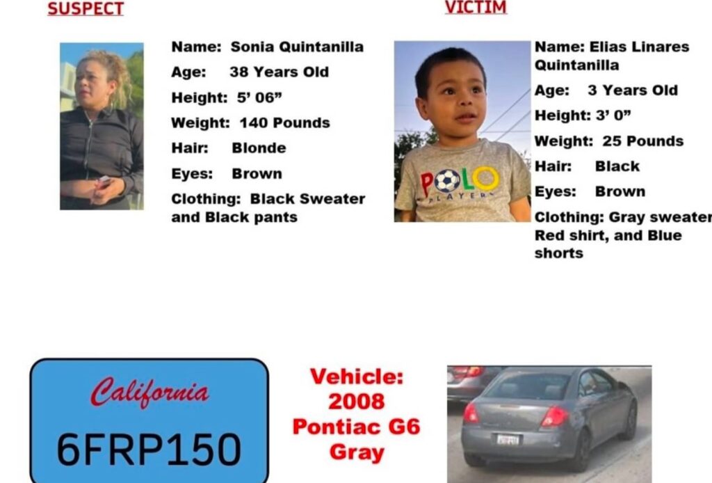 The California Highway Patrol (CHP) has issued an active Amber Alert on behalf of the Los Angeles Police Department for 3-year-old Elias Linares Quintanilla, who was abducted on the morning of Thursday, May 21, 2026